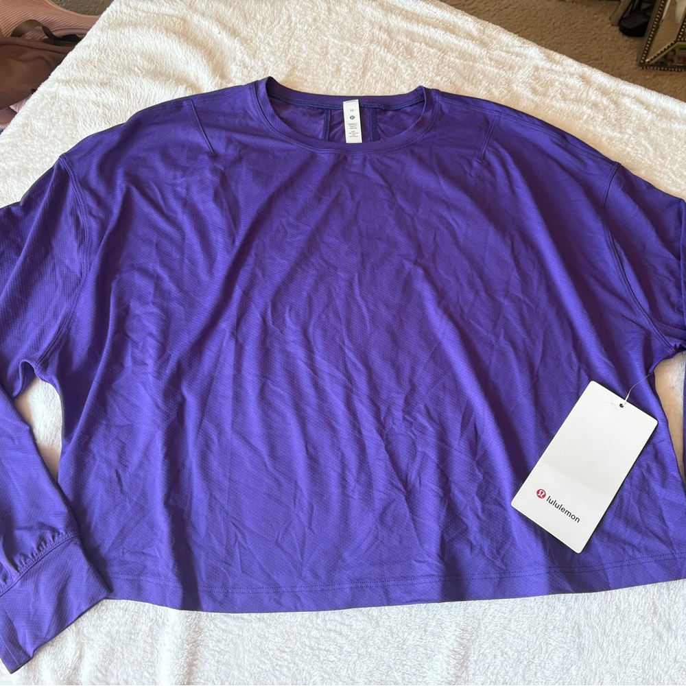 RARE NWT Lululemon Abrasion-Resistant Training Long-Sleeve ShirtPetrol Purple - Picture 4 of 7